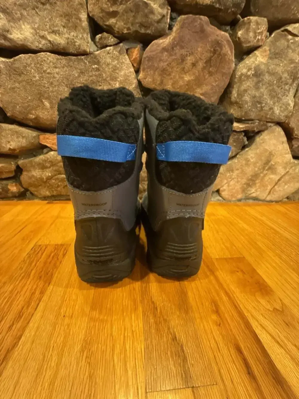 Columbia Bugaboot Celsius Kids Grey Black Blue Waterproof Snow Boots
